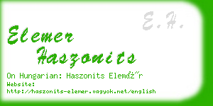 elemer haszonits business card